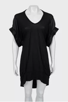 Black silk shift dress