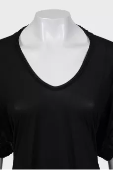 Black silk shift dress