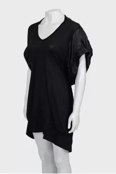 Black silk shift dress