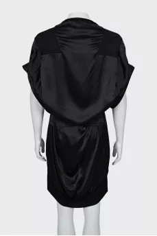 Black silk shift dress