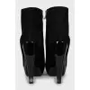 Suede ankle boots with figured heels