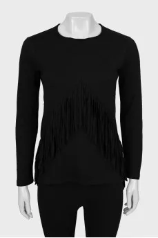 Black jumper with fringes