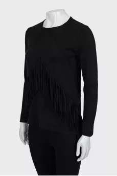 Black jumper with fringes