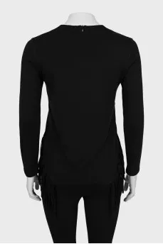 Black jumper with fringes