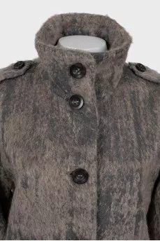 Свободное пальто с коротким ворсом