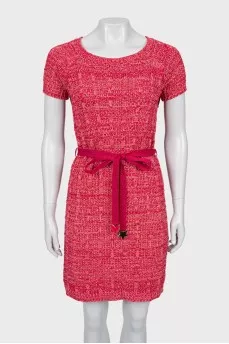 Knitted dress with lurex and tag