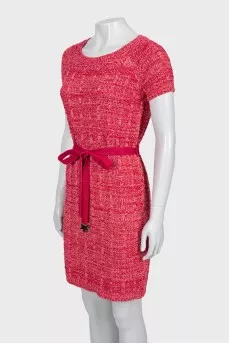 Knitted dress with lurex and tag