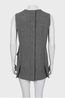 Gray dress with patch pockets