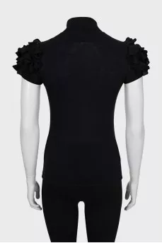Black golf with frills on shoulders