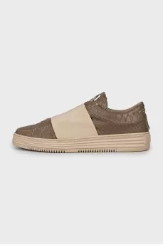 Men's sneakers with embossed leather