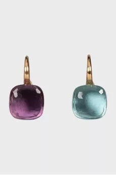 Earrings with amethyst and topaz