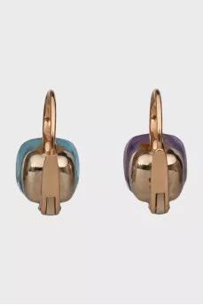 Earrings with amethyst and topaz