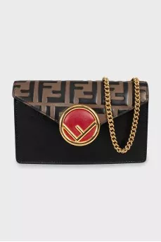 Leather belt bag with signature logo