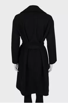 Black coat with belt