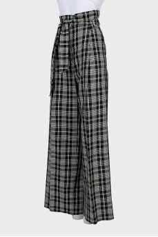 Palazzo trousers in check print