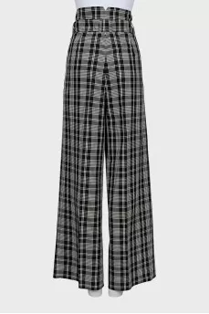 Palazzo trousers in check print