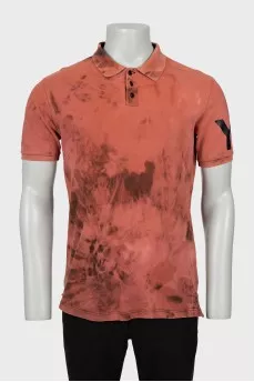 Men's straight-fit polo with print