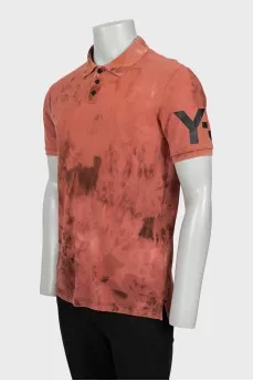 Men's straight-fit polo with print