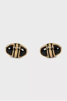 Men's gold cufflinks with logo
