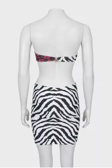 Animal print swimsuit with tag