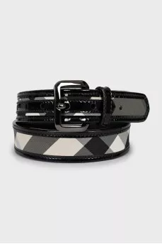 Leather belt with textile insert