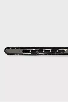 Leather belt with textile insert