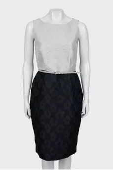 Two tone dress with belt