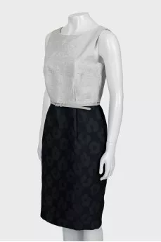 Two tone dress with belt