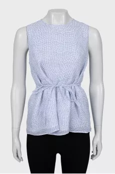 Fitted blouse with small polka dots
