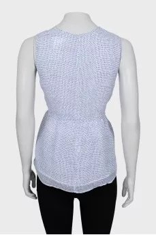 Fitted blouse with small polka dots