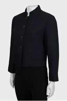 Cropped jacket with collar