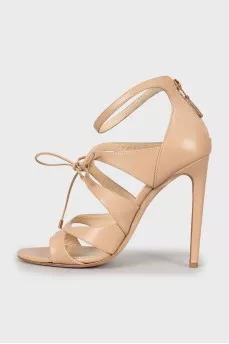 Beige leather sandals