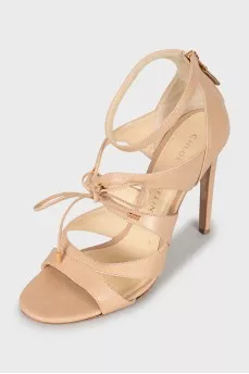 Beige leather sandals
