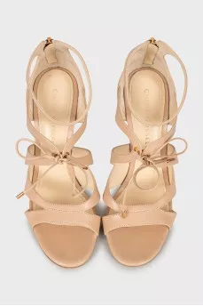 Beige leather sandals