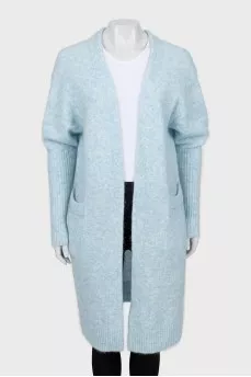 Knitted cardigan with short pile