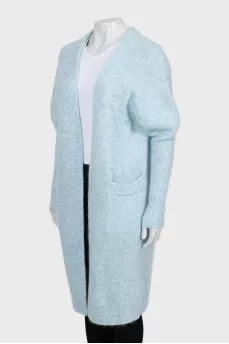 Knitted cardigan with short pile