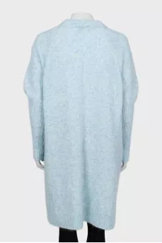 Knitted cardigan with short pile