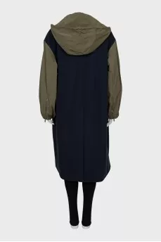 Combined coat with detachable hood