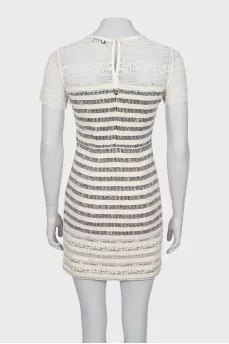 Fitted dress with stripe print