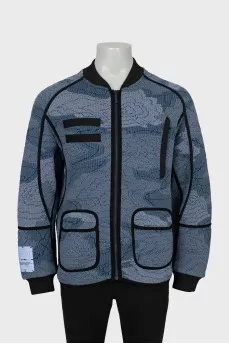 Men's bomber jacket with raised seams