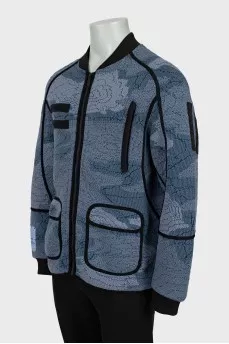 Men's bomber jacket with raised seams