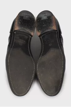 Black patent leather brogues