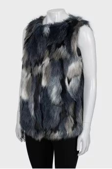 Mixed color fur vest
