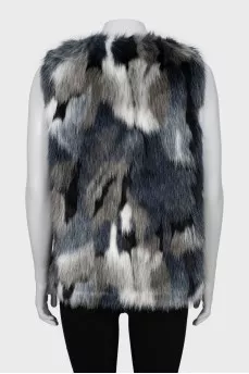 Mixed color fur vest
