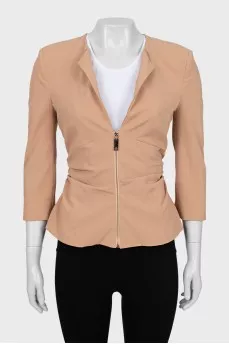 Fitted jacket with drapery