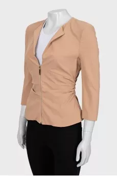 Fitted jacket with drapery