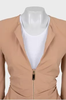 Fitted jacket with drapery