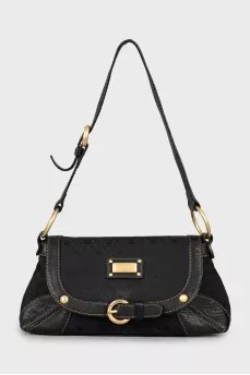 Shoulder bag with gold hardware