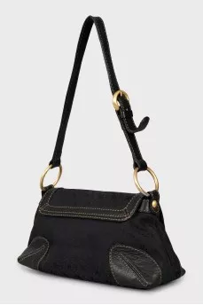 Shoulder bag with gold hardware