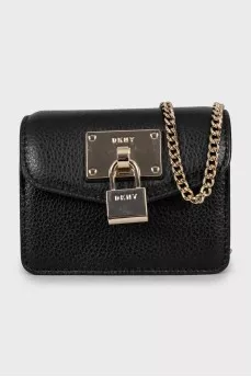 Leather mini bag with metal strap